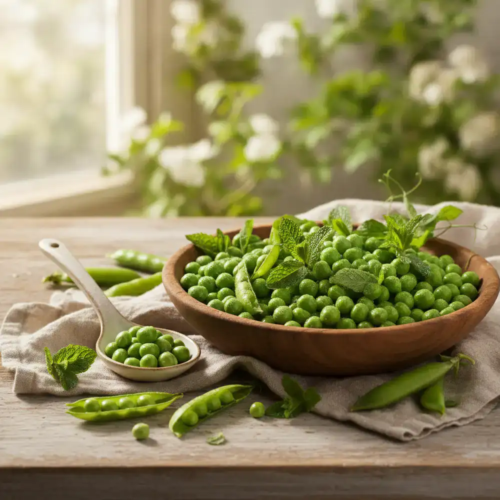 Fresh spring peas and mint