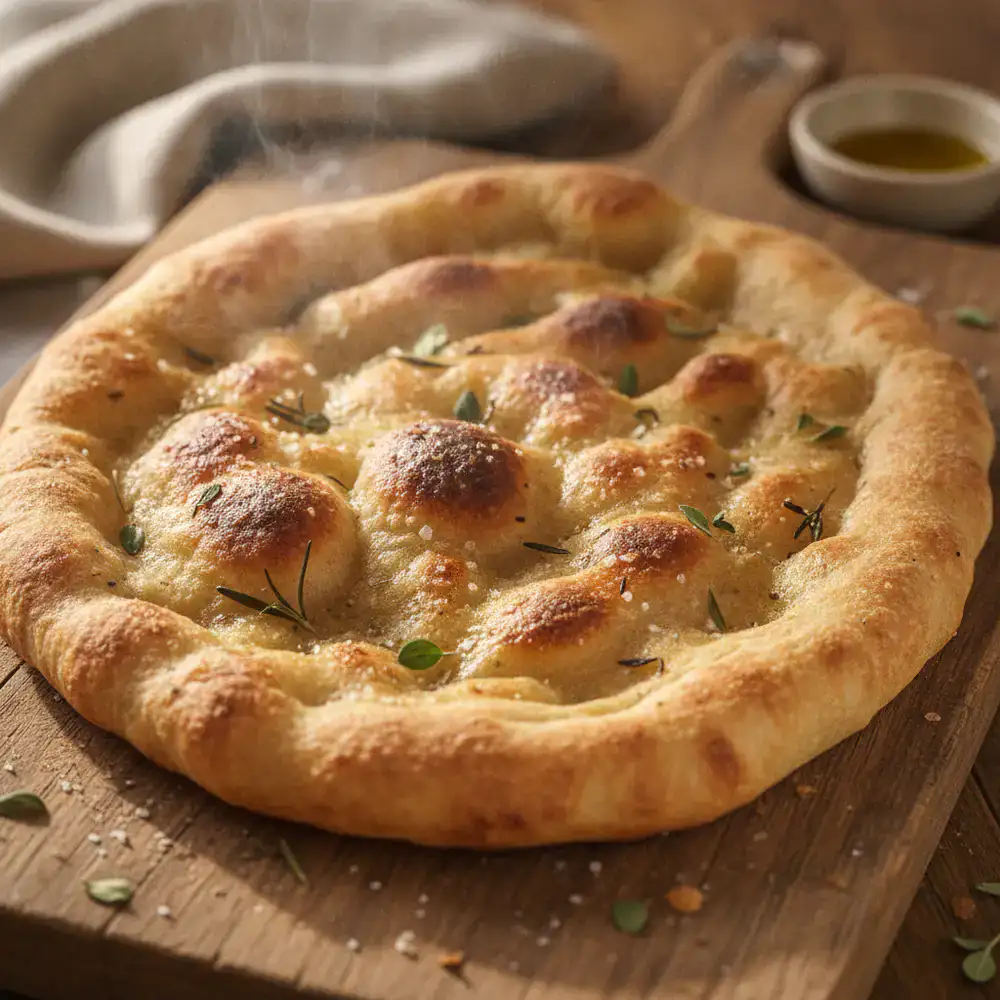Crispy golden flatbread